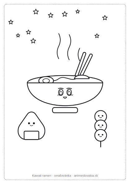 Anime omalovánky: Kawaii ramen