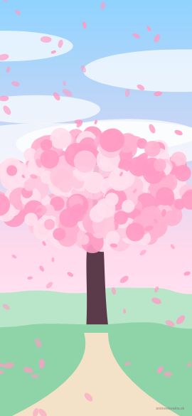 Anime tapety: Rozkvetlá sakura (mobil)